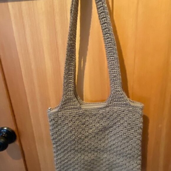 The Sak Brown Woven Crochet Boho Shoulder Bag Vintage - Picture 4 of 5